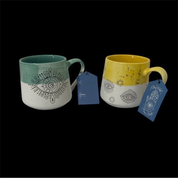 Stay Wild Moon Child Hamsa  BlueEye  Coffee Mug Set of 2 - Picture 1 of 8